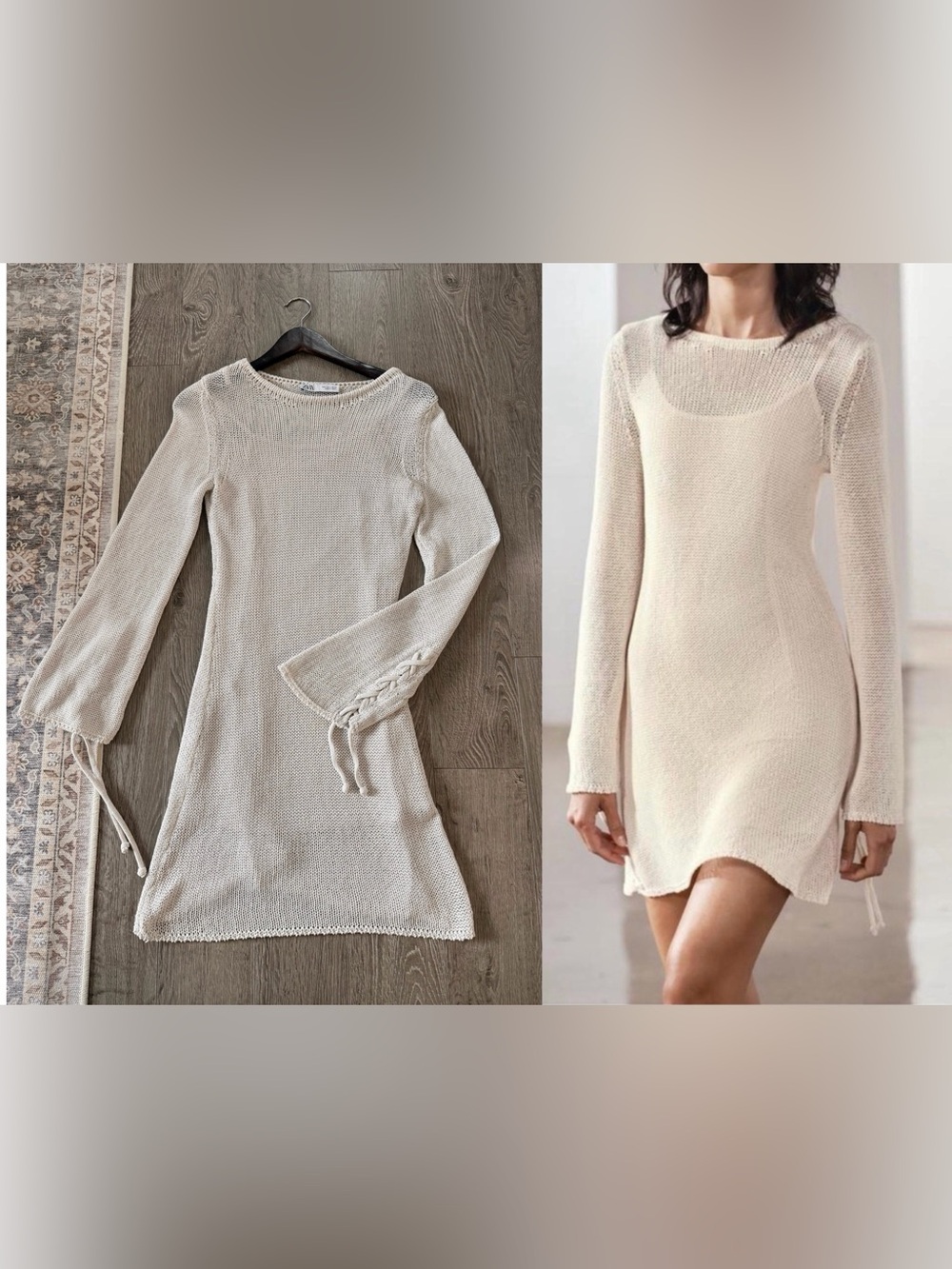 Zara Knit Long Sleeve Dress (perfect for vacation!)